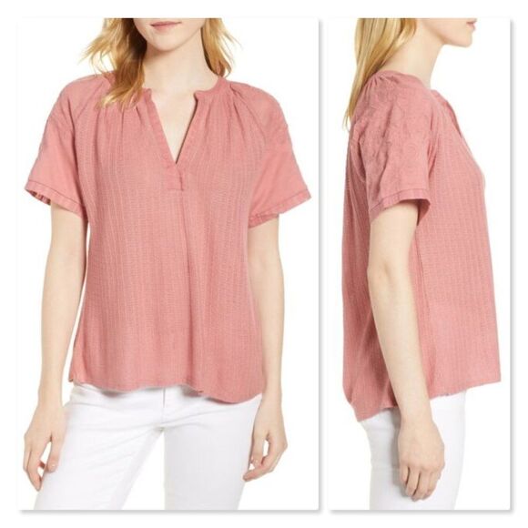 Lucky Brand Drop Needle Cutout Top sz Medium - Picture 1 of 8